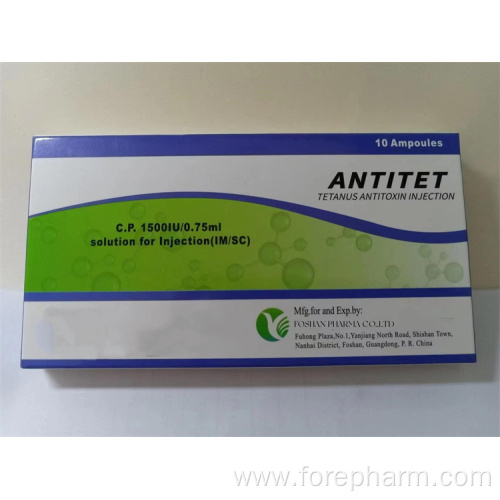 Small dosage formulation of tetanus antitoxin 1500iu